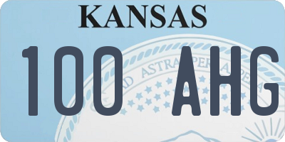 KS license plate 100AHG