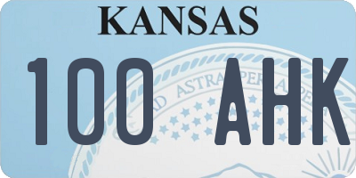 KS license plate 100AHK