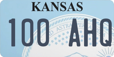 KS license plate 100AHQ
