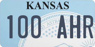 KS license plate 100AHR