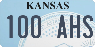 KS license plate 100AHS