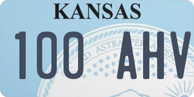 KS license plate 100AHV