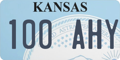 KS license plate 100AHY