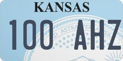 KS license plate 100AHZ