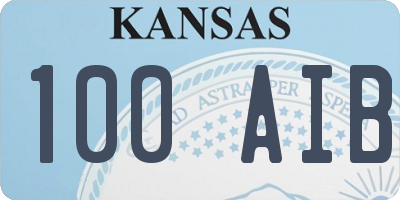 KS license plate 100AIB