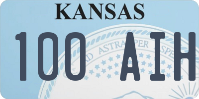 KS license plate 100AIH