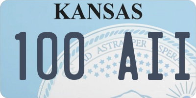 KS license plate 100AII