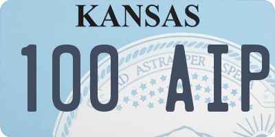 KS license plate 100AIP