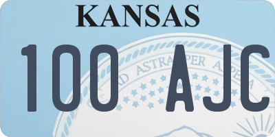 KS license plate 100AJC