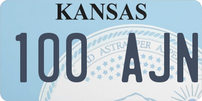 KS license plate 100AJN