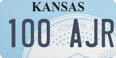 KS license plate 100AJR
