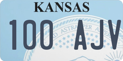 KS license plate 100AJV