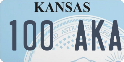 KS license plate 100AKA