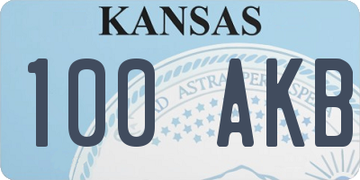 KS license plate 100AKB