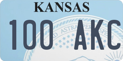 KS license plate 100AKC