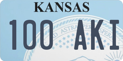 KS license plate 100AKI