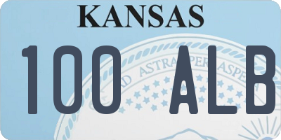 KS license plate 100ALB