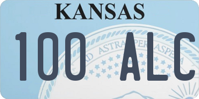 KS license plate 100ALC
