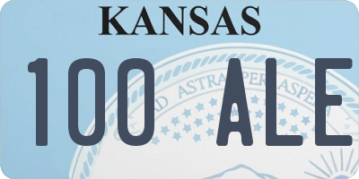 KS license plate 100ALE