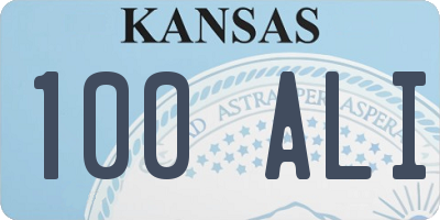 KS license plate 100ALI