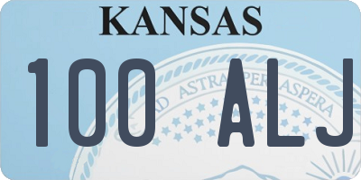 KS license plate 100ALJ