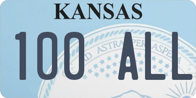 KS license plate 100ALL