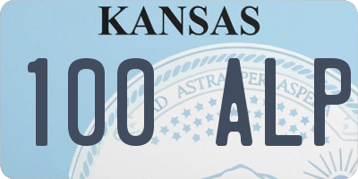 KS license plate 100ALP