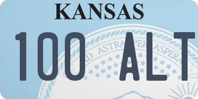 KS license plate 100ALT