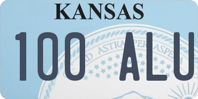 KS license plate 100ALU