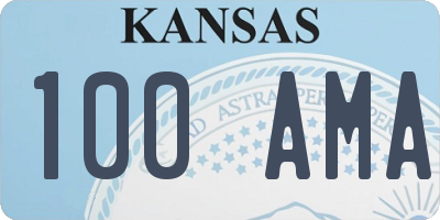 KS license plate 100AMA