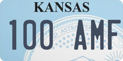 KS license plate 100AMF