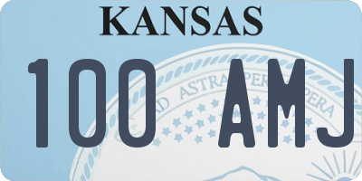 KS license plate 100AMJ