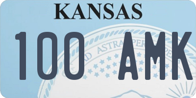 KS license plate 100AMK