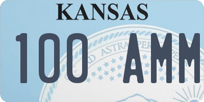 KS license plate 100AMM