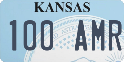 KS license plate 100AMR