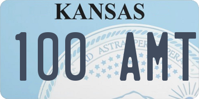 KS license plate 100AMT