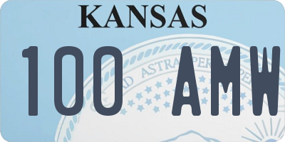 KS license plate 100AMW