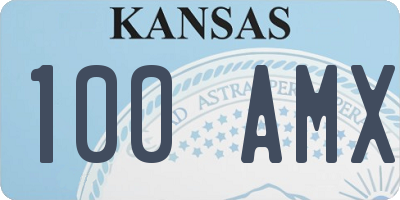 KS license plate 100AMX