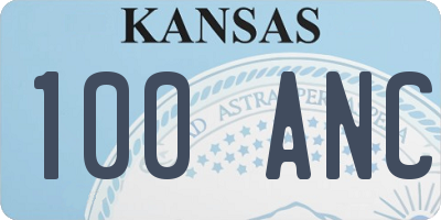 KS license plate 100ANC