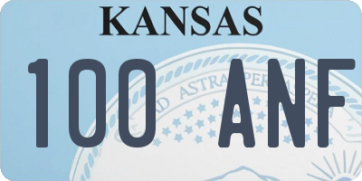 KS license plate 100ANF