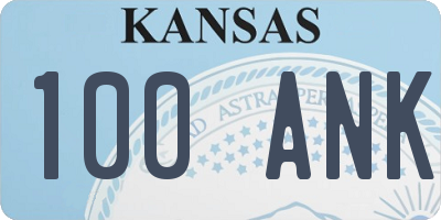 KS license plate 100ANK