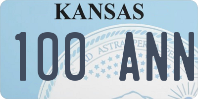 KS license plate 100ANN