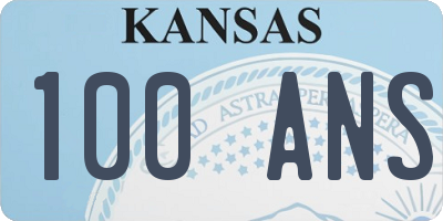KS license plate 100ANS