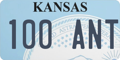 KS license plate 100ANT