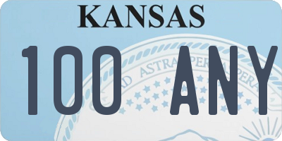 KS license plate 100ANY