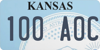 KS license plate 100AOC