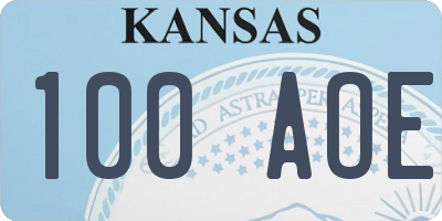 KS license plate 100AOE