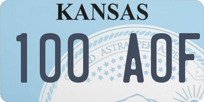 KS license plate 100AOF