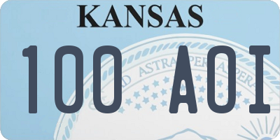 KS license plate 100AOI