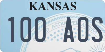 KS license plate 100AOS